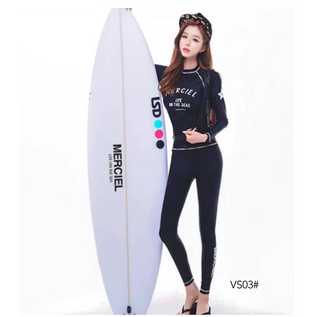 VS03 ชุดว่ายน้ำแขนยาวขายาวผู้หญิง มี 2 ชิ้น ไซร์ M-3XL กัน UV 50%