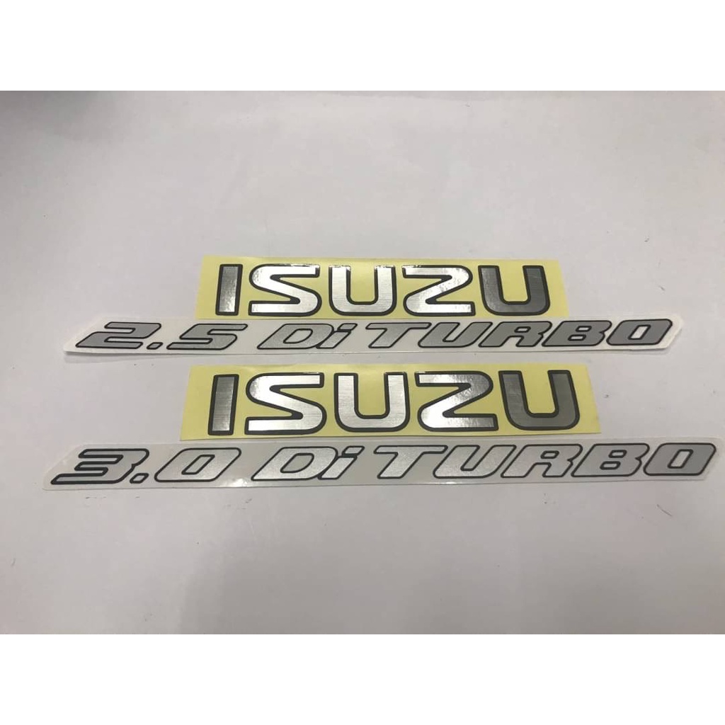 สติ๊กเกอร์งานสกรีน ISUZU 2.5 Di TURBO / 3.0 Di TURBO สำหรับติดฝาท้ายรถ ISUZU D-max เทียบแท้95%