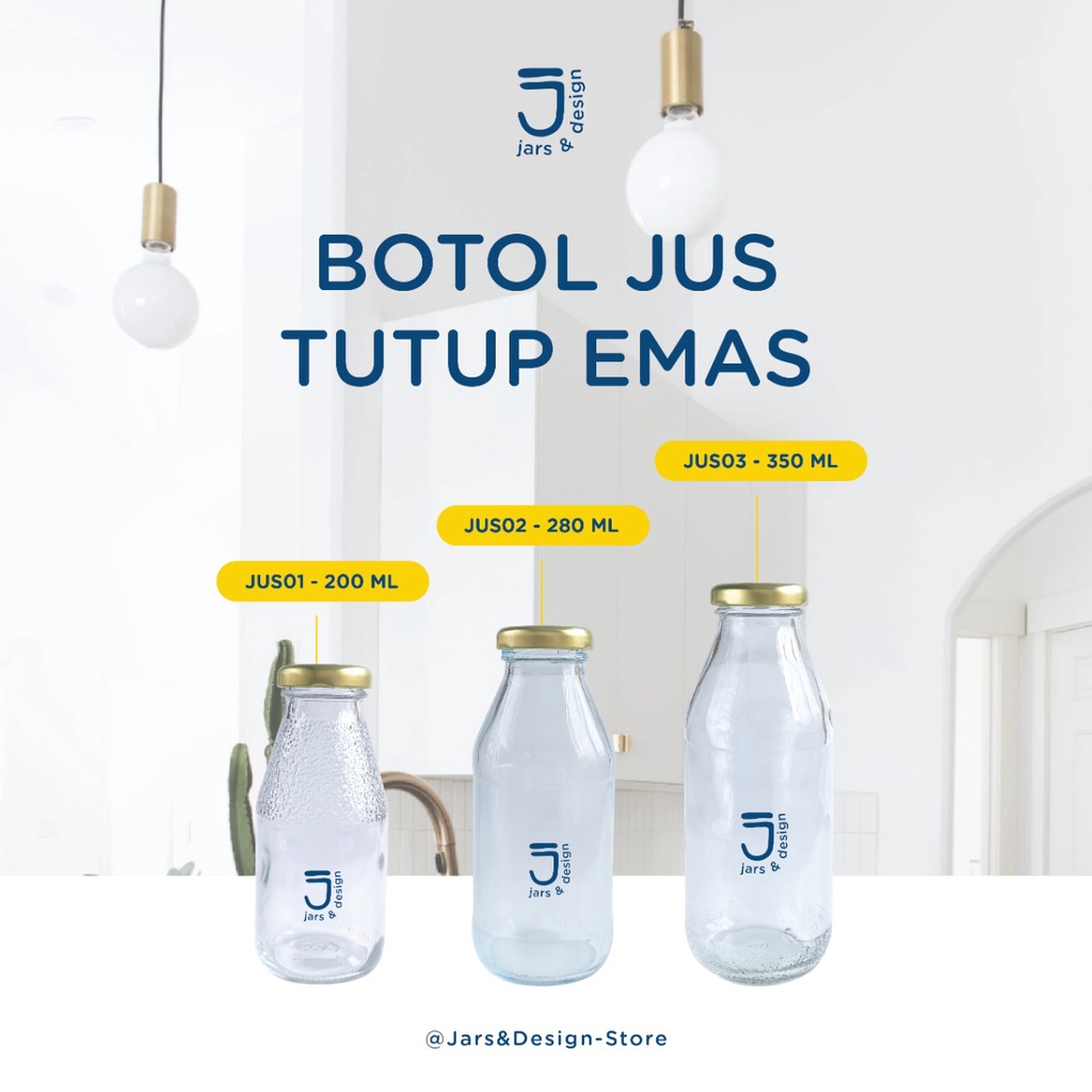 ขวดน้ําผลไม้ฝาทอง / ขวดแก้วฝาทอง 200ml/280ml/350ml