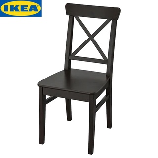 IKEA INGOLF อิงกอล์ฟ เก้าอี้, น้ำตาลดำ เอนหลังนั่งได้สบายยิ่งขึ้น บนเก้าอี้พนักพิงสูง  ผลิตจากไม้จริง ทนทานการใช้งาน