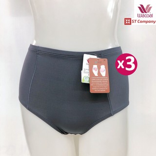 กางเกงใน Wacoal U-Fit Extra Panty ทรง Short (เต็มตัว) สีเทา (GY) 3 ชิ้น  รุ่น WU4838 กางเกงในผู้หญิง วาโก้ กระชับก้น ก้น