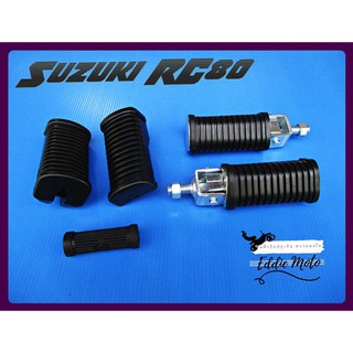 SUZUKI RC80 RC100 FRONT &amp; REAR FOOT PEG SET &amp; STARTER RUBBER  // ชุดที่พักเท้า หน้า-หลัง พร้อม ยางคันสตาร์ท