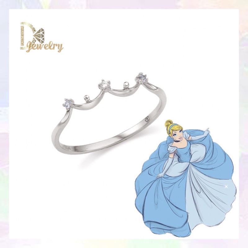 1 ชิ้นแหวนเจ้าหญิงเรียบง่ายที่สวยงาม Lloyd x Disney Ring DJ-CP02