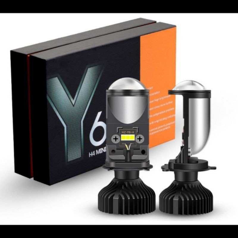 Y6DR H4 LED / A80 LED H8 H9 H11 HB3 HB4 MINI DUAL LENS PROJECTOR รถไฟหน้า 55W 6000K คุณภาพสูง RIGHT 