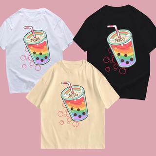 เสื้อยืด สกรีน Pride Month 🌈 ลาย ชานมไข่มุก พร้อมส่ง🔥