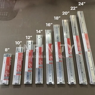 Hafele รางลิ้นชักระบบลูกปืน 2 ตอน (รับข้าง) ขนาด 8"-24"