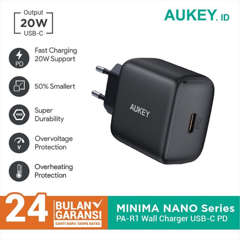Aukey PA-R1 20W Minima Nano USB-C PD Charger - รับประกัน 2 ปี