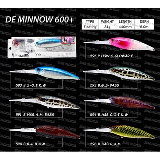 Opass เหยื่อตกปลา DE minnow Crank 600+ Rattle in Fishing Lure (PART 3) Deep Crank minnow