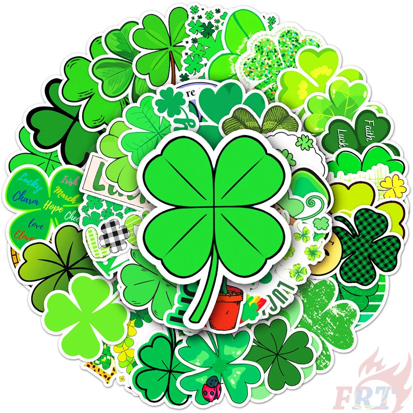 50Pcs/Set Four Leaf Clover Series 01 Lucky Clover Stickers Waterproof DIY Fashion Decals Doodle Stickers