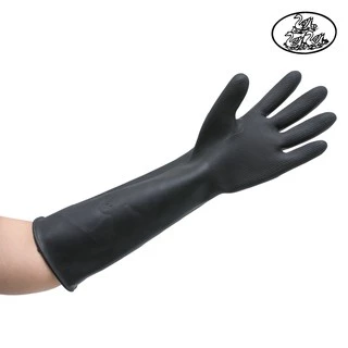 ถุงมือยางอุตสาหกรรมสีดำ เบอร์ 9.5 ตรา TreeTex ,ถุงมือยางธรรมชาติสีดำ (12คู่) RUBBER GLOVES