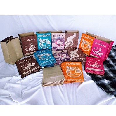 ถุงกระดาษเก็บความเย็น ถุงกาแฟโบราณ🧃🧃100ใบ หนา150แกรม (สินค้าพร้อมส่ง)