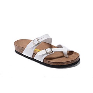 Birkenstock Birken รองเท้าแตะชายหาด สีขาว สไตล์คลาสสิก สําหรับผู้ชาย และผู้หญิง