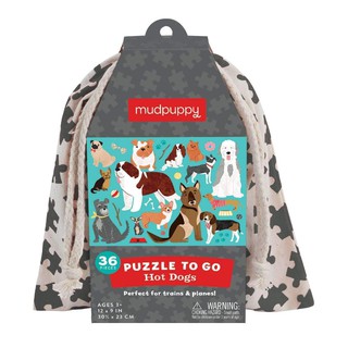 Mudpuppy – Hot Dogs Puzzle To Go จิ๊กซอว์ถุงผ้าแบบพกพา ลายหมาน้อย