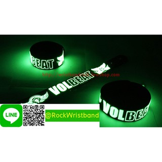 VOLBEAT ขายริสแบนด์เรืองแสง  VBT144GA Wristband สายรัดข้อมือวงร็อค