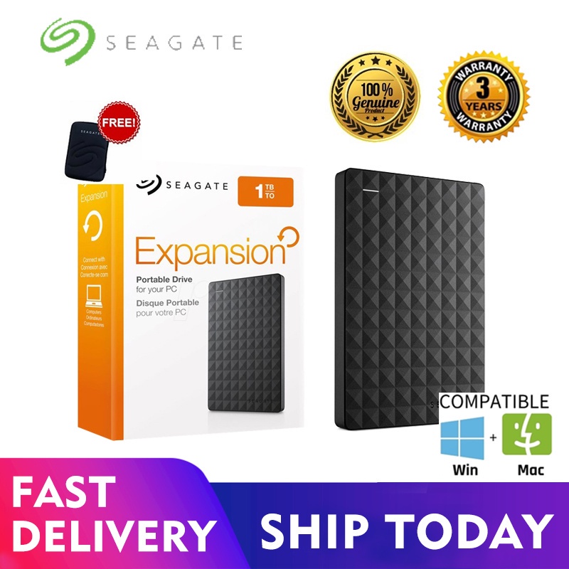 Seagate Expansion  2TB 1TB 500GB Hard Disk External - Hitam