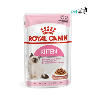 [12ซอง]​ Royal Canin kitten gravy อาหารแมว ลูกแมว อายุ 4-12เดือน แบบซอง85กรัม (อาหารแมวเปียก อาหารเปียกแมว)