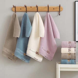 Simple Home พร้อมส่ง! HK ผ้าเช็ดตัวเด็ก ผ้าขนหนูเด็ก ลายหมี ปักลาย น่ารัก เนื้อคอตตอน100% เนื้อนุ่ม