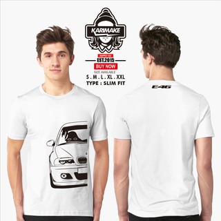 เสื้อยืดผ้าฝ้ายพิมพ์ลายแฟชั่น เสื้อยืด พิมพ์ลายรถยนต์ Bmw E46