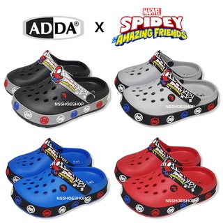 Adda 55U31 สไปเดอร์แมน CLOG Spider-Man ทรง Crocs รองเท้าแตะเด็กหัวโต