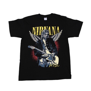 เสื้อยืดแขนสั้น พิมพ์ลายวงร็อค nirvana nirvana Kurt Cobain สีดําS-5XL