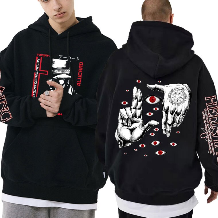 Anime Hellsing Alucard Hoodie Couples Men Harajuku Hoodies Male Sweatshirt