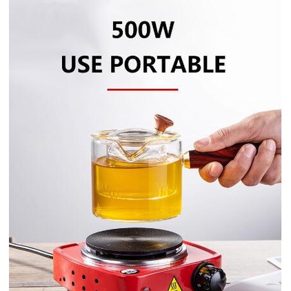 เตาไฟฟ้ามัลติฟังก์ชั่น 500W เตาไฟฟ้าขนาดเล็ก Moka pot หม้อต้มกาแฟ