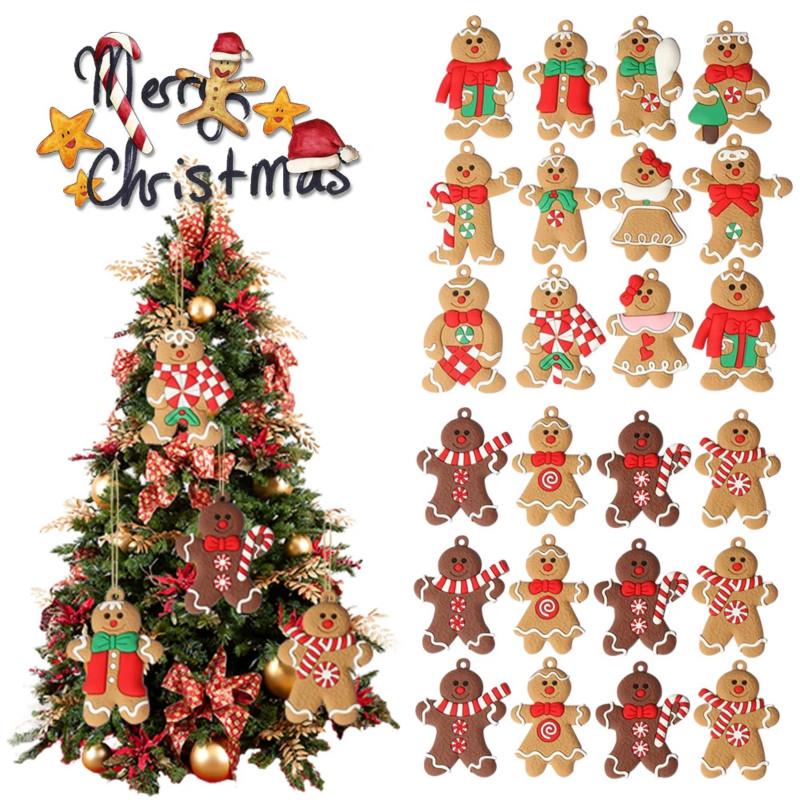 สินค้าตกแต่งคริสต์มาส/ 1-12 ชิ้น/1 ชุดคริสต์มาสขนมปังขิงผู้ชายจี้ตุ๊กตา/เรซิ่นขนมปังขิงผู้ชายจี้ต้นคริสต์มาส/สําหรับห้องนั่งเล่นและงานปาร์ตี้/ร้