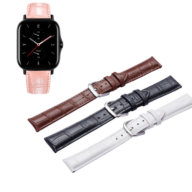 คุณภาพสายหนังสําหรับนาฬิกา Huami Amazfit GTS2 GTS4 mini GTS3 GTS2e Neo GTS 2 3 4 2e Active