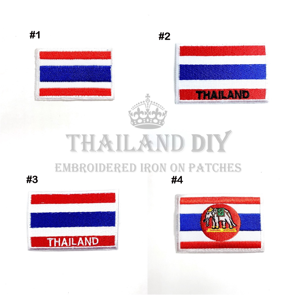 ตัวรีดติดเสื้อ อาร์ม ธงชาติไทย งานปัก ไทย Thailand Flag Patch DIY wop ตัวรีด ติดเสื้อ ทีม กีฬา ยูนิฟอร์ม ตัวรีดธงชาติไทย