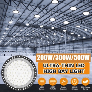 โคมไฟ LED 500 300 200W UFO 220V AC กันน้ํา สว่างมาก สําหรับโรงรถ โรงรถ