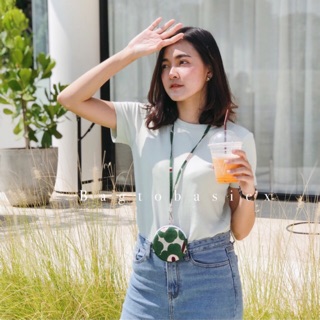 รุ่นกลม! Rounded neck pouch ( สีเขียว 💚🥑)