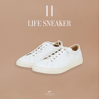 Moonlife Life sneaker IIwhite รองเท้าหนังวัวแท้ รองเท้าสนีกเกอร์ img 1