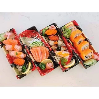 (พร้อมฝา50ชุด) กล่องซูชิ ถาดซูชิ อาหารญี่ปุ่น TakeAway ถาดใส่เนื้อ Sashimi ถาดซาซิมิ ถาดแซลม่อน Salmon thefoodbox