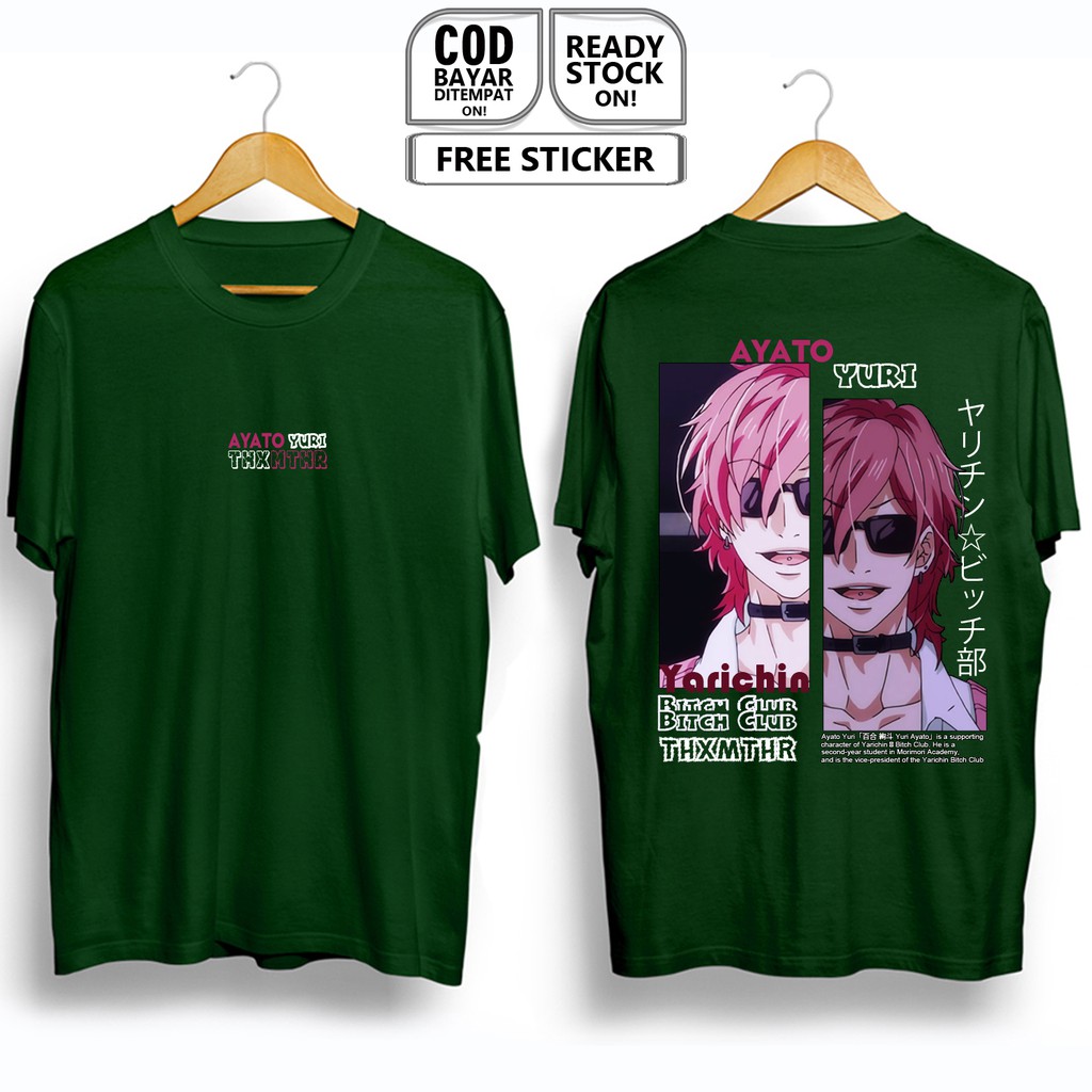 AYATO YURI YAIRICHIN BITCH CLUB เสื้อยืด TAKASHI YUU KASHIMA JAGARA FUJISAKI ANIME MANGA เสื้อผ้าญี่