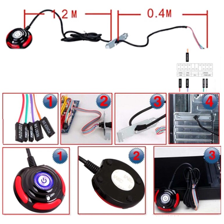 🖥️ PC Computer Case Power Switch ON/OFF Reset 🖥️ ปุ่ม เปิด/ปิด PC เคส 🖥️