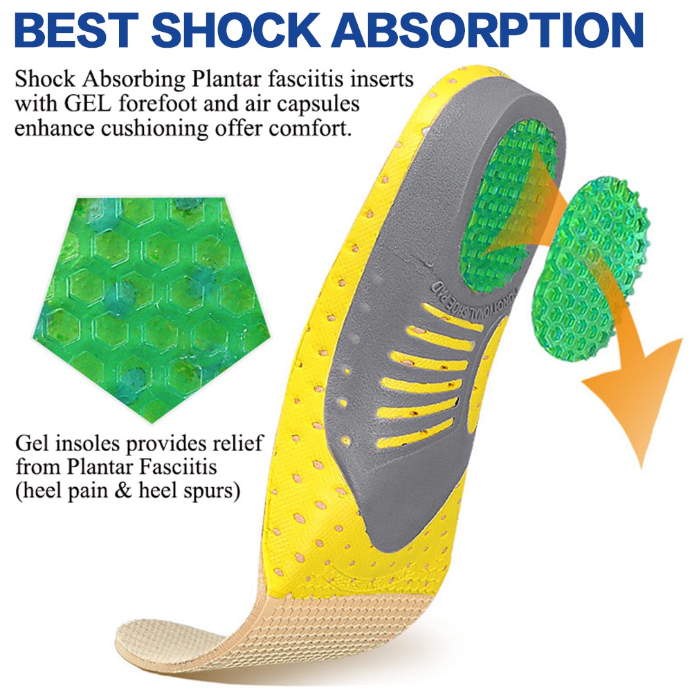 1 คู่กีฬาศัลยกรรมกระดูก Insoles สําหรับเท้าแบน Arch สนับสนุนแทรกใช้สําหรับกีฬาวิ่ง