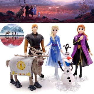 ฟิกเกอร์ frozen 2 frozen elsa anna สําหรับตกแต่งเค้ก 5 ชิ้น