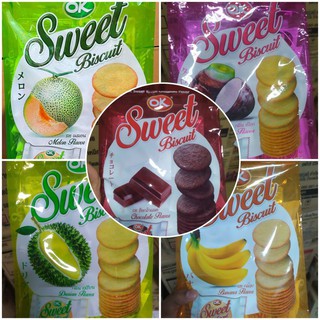 ขนมปังกรอบOK Sweet รสทุเรียน รสเผือก รสกล้วย รสช็อคโกแล็ต รสเมลอน