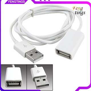 【Ft】สายเคเบิลอะแดปเตอร์ต่อขยาย Usb 2.0 ตัวผู้ เป็นตัวเมีย โลหะ Pvc สีขาว ยาว 1 เมตร 3 ฟุต