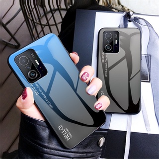 เคสโทรศัพท์มือถือกระจกนิรภัยไล่โทนสีสําหรับ Xiaomi 11T 11 T Pro 11 Lite 5G Ne 11Lite Mi 11 Pro Ultra 11pro 11lite 4G 5G 11T