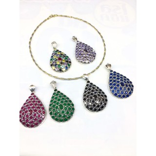 sv460 จี้เงินแท้ประดับพลอยธรรมชาติ