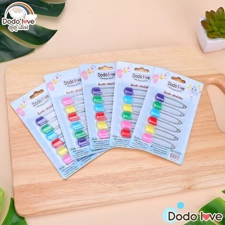 DODOLOVE เข็มกลัดแบบซ่อนปลาย เข็มกลัดผ้าอ้อม คละสี 20 ชิ้น และ 6 ชิ้น