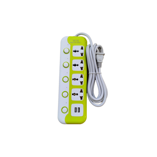 โปรโมชั่น : ปลั๊กไฟ ช่องปลั๊กไฟ 4 ช่องช่อง USB 2 ช่อง มีสวิตซ์เปิดปิด3m