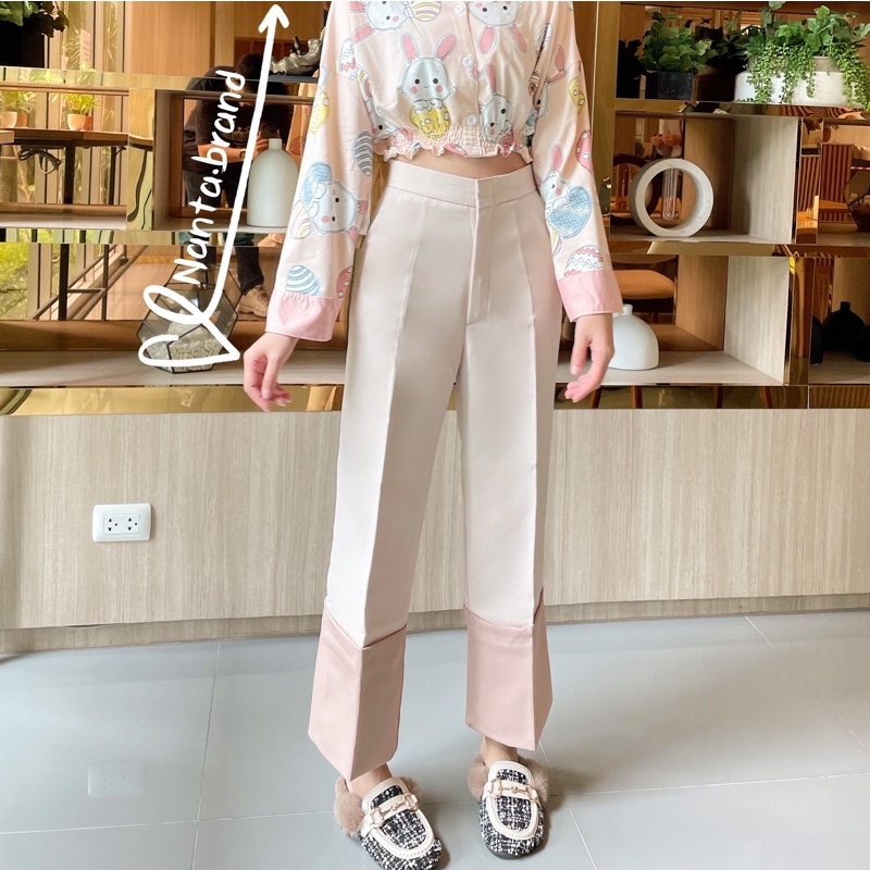 โปรโมชั่น‼️เฉพาะเดือนนี้TWO TONE LADY PANTS กางเกง 8 ส่วน