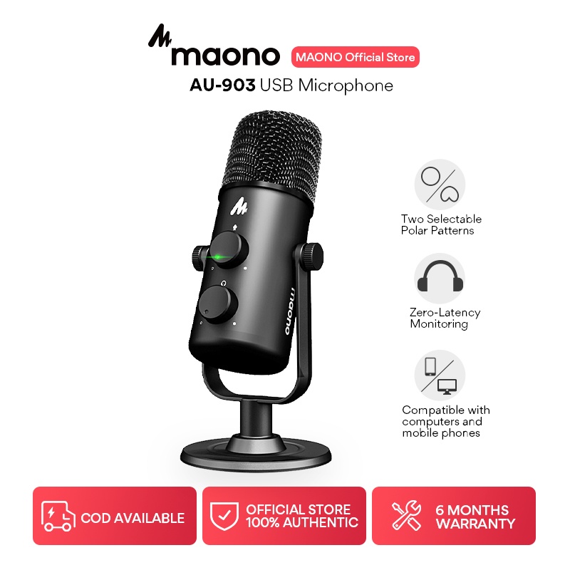 Maono Au-903 ไมโครโฟนสตูดิโอ Usb สําหรับ Pc, แล็ปท็อป, โทรศัพท์มือถือ, บันทึกเสียง, สตรีมมิ่ง, พอดคา