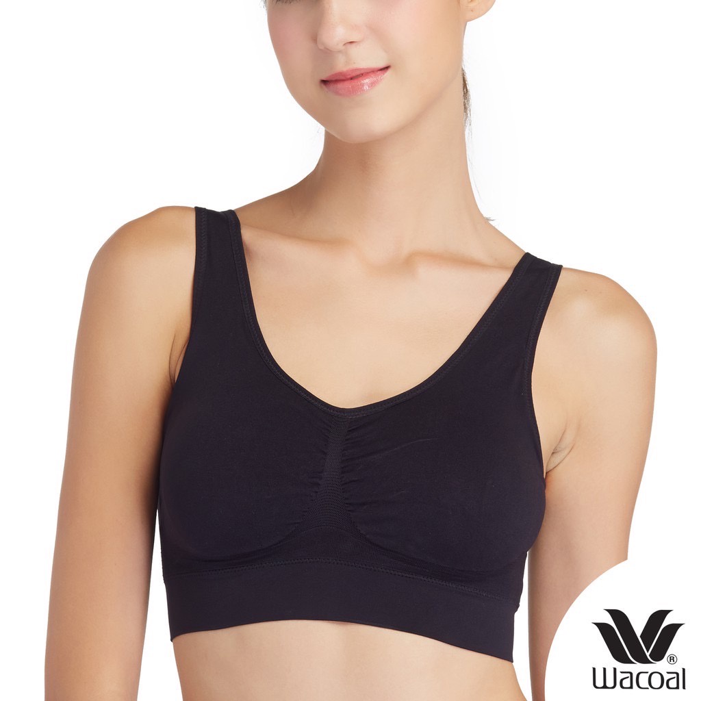 Wacoal Surprise Seamless Bra เสื้อชั้นใน ทอไร้ตะเข็บ แบบสวมหัว รุ่น WH9C24 สีดำ (ฺBL)
