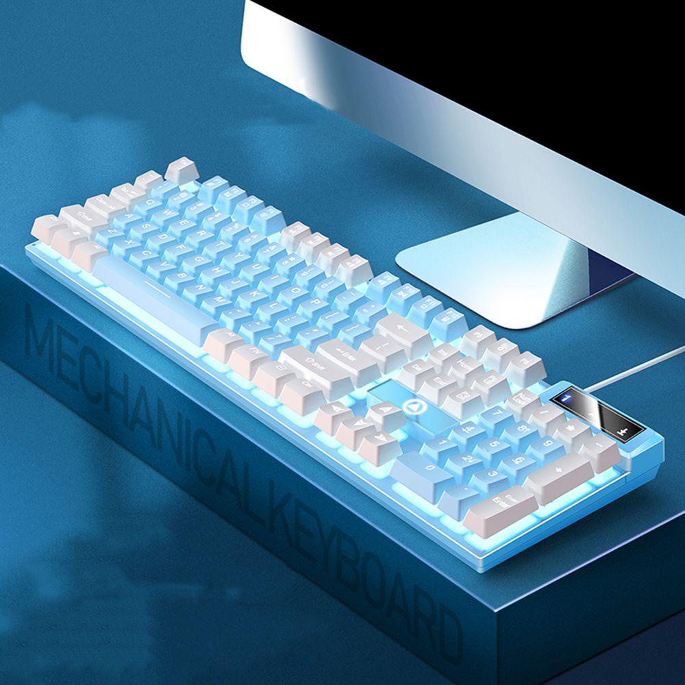 Pewanydi คีย์บอร์ดแบบกลไกอุปกรณ์ต่อพ่วงคอมพิวเตอร์ ABS 1PC สีดํา USB แบบมีสาย E-sports คีย์บอร์ดเกม