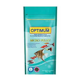 อาหารปลา Optimum Micro pellet สูตรเม็ดไมโคร 50 g.