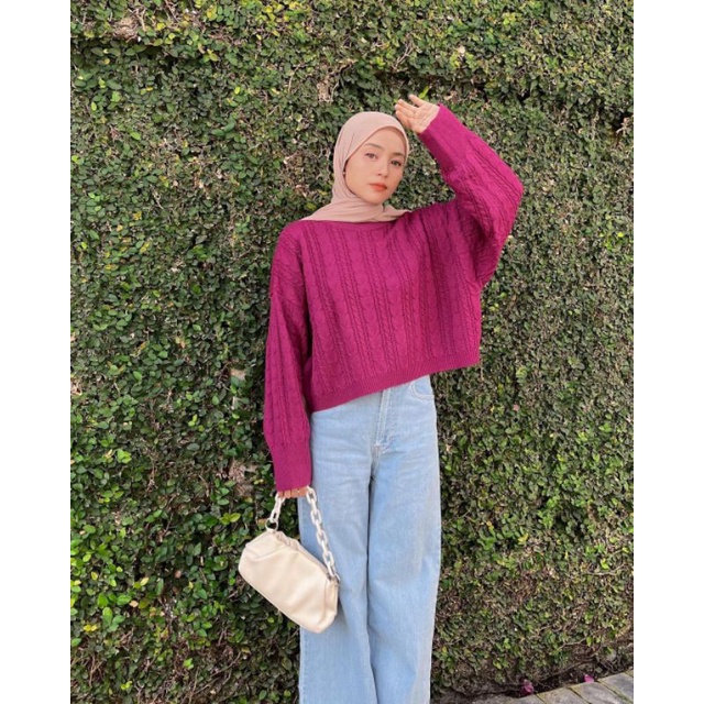 เสื้อสเวตเตอร์ครอป Jisoo by edmee outfit