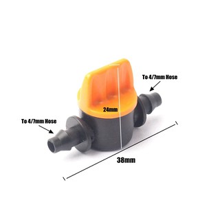 วาล์วน้ำสำหรับ สายไม โคร 4/7 mm Hose Ball Valve Barbed Connectors Flower Garden Water Swi